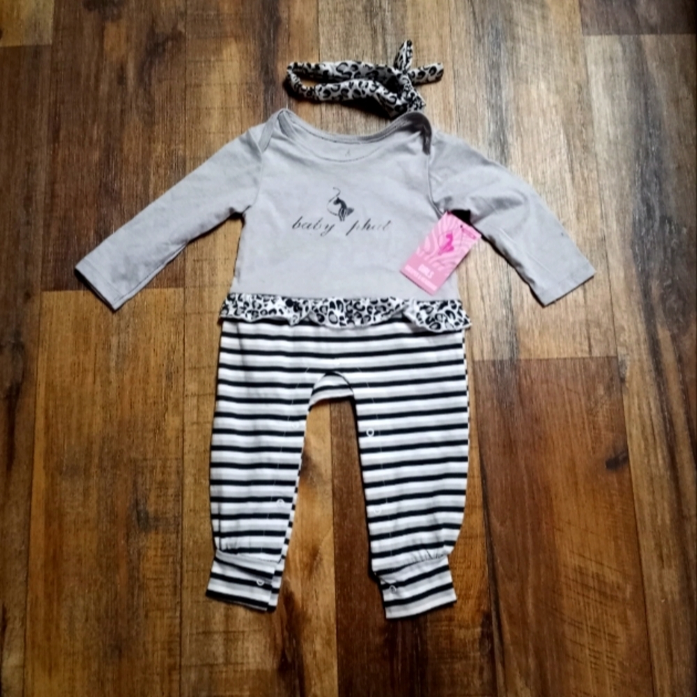 Girls Sz 12 mths Baby Phat Romper with Headband
